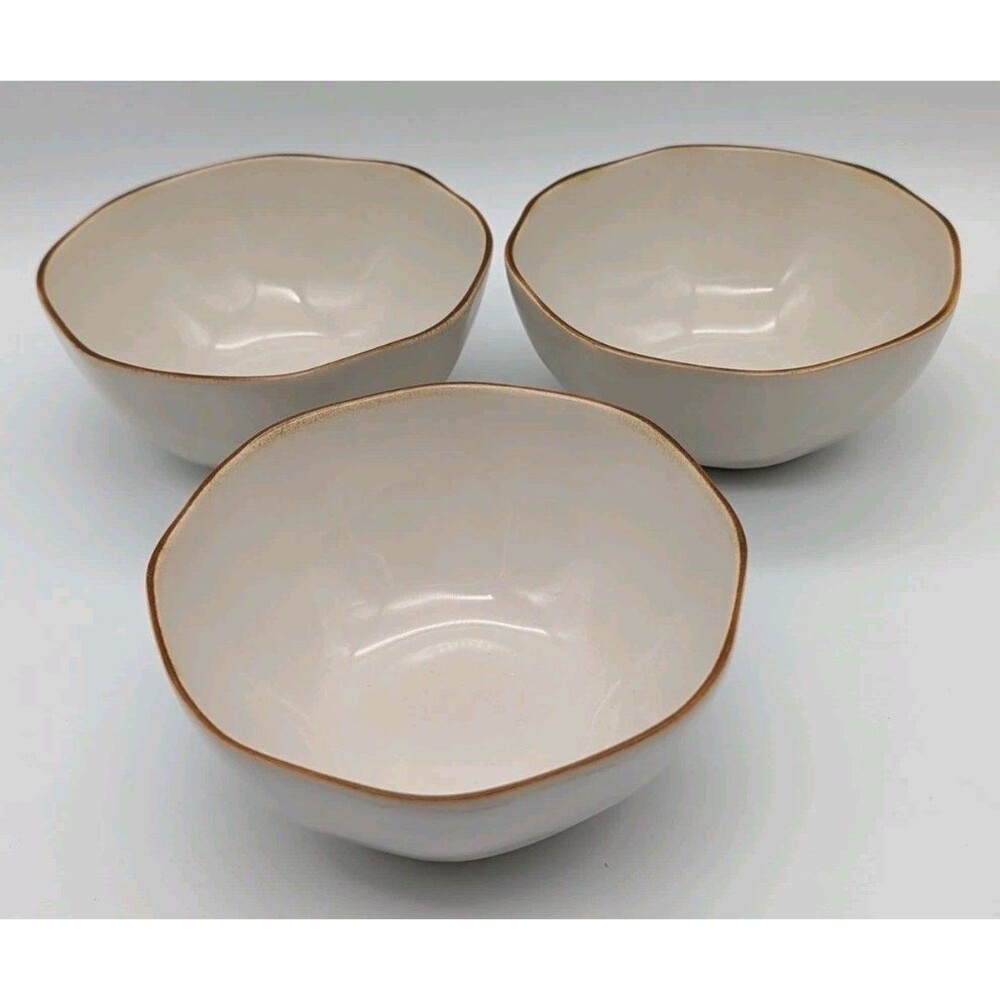 Skyros Designs Cantaria 3 Cereal Bowls Portugal Tan Brown